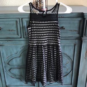 Stripe dress with Polkadot lace.